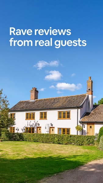 This image ad features a large house and promotes it with the message, "Rave reviews from real guests."