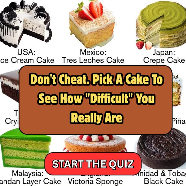 This ad is a quiz that asks the user to pick a cake to see how "difficult" they really are. The ad features im