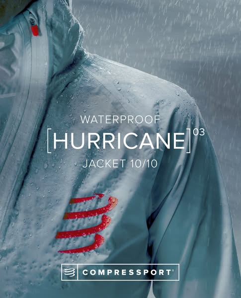 This ad showcases a waterproof jacket designed to withstand harsh weather conditions, emphasizing its ability to keep th