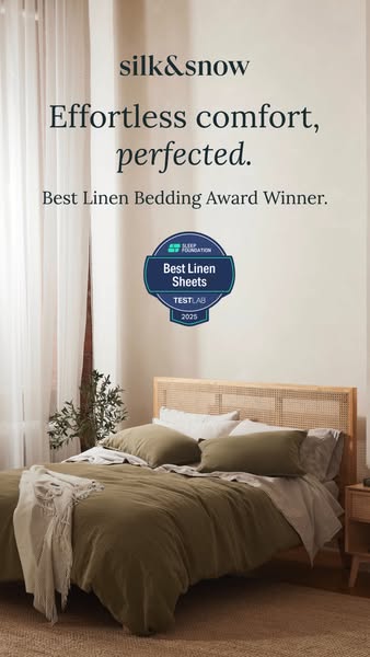 This ad for silk&snow linen bedding highlights the effortless comfort and award-winning quality of their product. Th