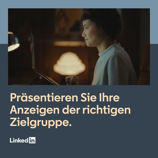 This ad for LinkedIn promotes the platform's ability to target the right audience for your ads. The ad features a wo