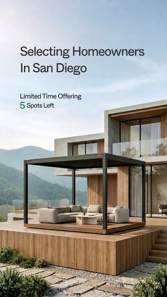 This image ad is targeted toward homeowners in San Diego and advertises an outdoor living space. It emphasizes the exclu