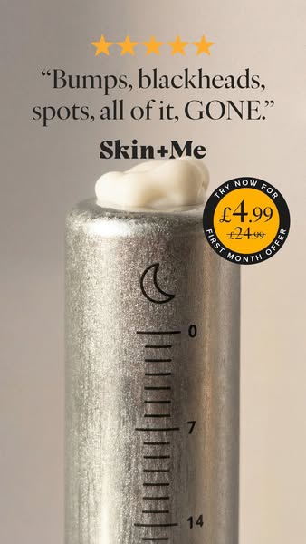 This image ad for Skin+Me features the brand's personalized skincare solution, emphasizing its effectiveness against