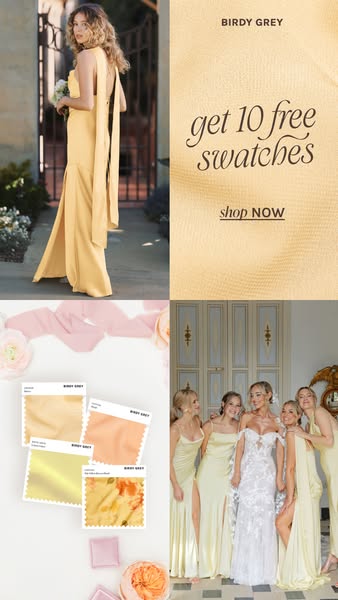 This ad for Birdy Grey promotes the brand and advertises a free offer of 10 free swatches.