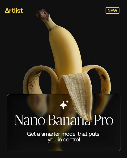 This ad presents Artlist's Nano Banana Pro, humorously positioning it as a cutting-edge product. The ad uses a peele