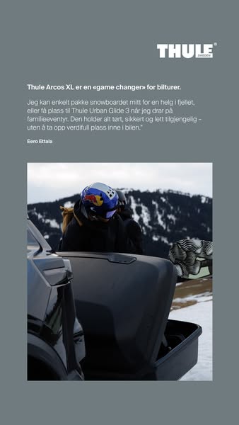 This ad features a testimonial from Eero Ettala, who states that the Thule Arcos XL is a "game changer" for ca