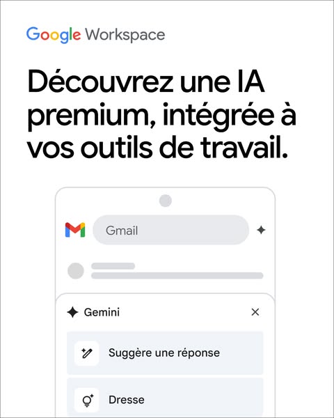 This ad is for Google Workspace. It promotes the premium AI, Gemini, integrated into the Workspace tools, which helps us
