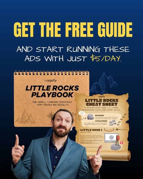 This ad promotes the 'Little Rocks Playbook' and 'Cheat Sheet', which provide strategies for content cre