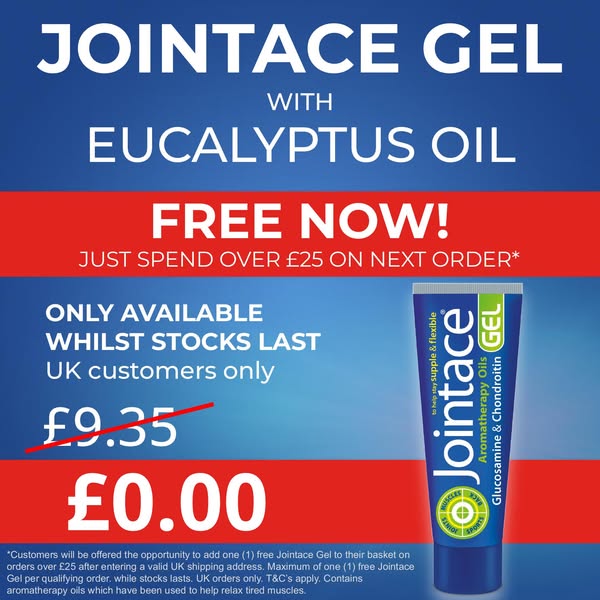 An ad showing an offer to receive Jointace Gel free with purchase of £25 or more.
