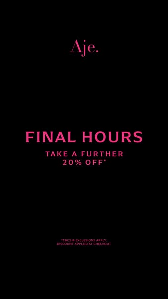 This image ad for Aje. promotes a flash sale with a 20% discount for a limited time.