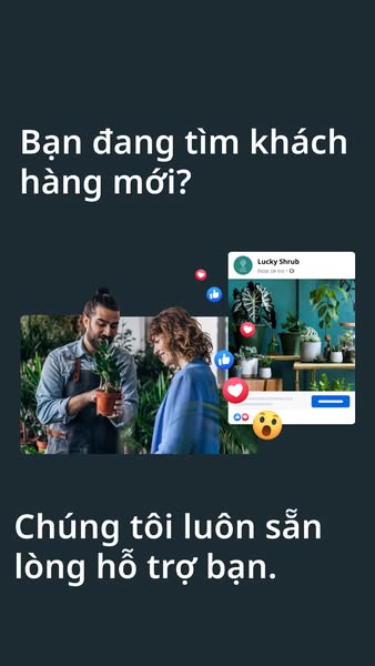 This image ad is for Lucky Shrub, a plant company. The ad asks if you are looking for new customers and states that they