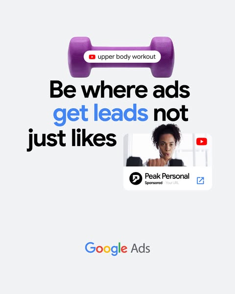 This ad promotes Google Ads as a platform to generate leads, contrasting it with merely getting likes. It uses a visual 