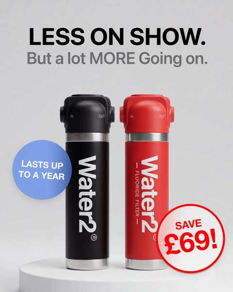 An ad for Water2 water filters that save you money.