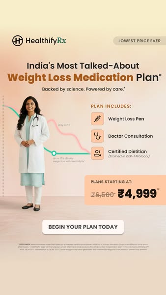 This Meta image ad for HealthifyRx promotes India's most talked about weight loss medication plan with a weight loss