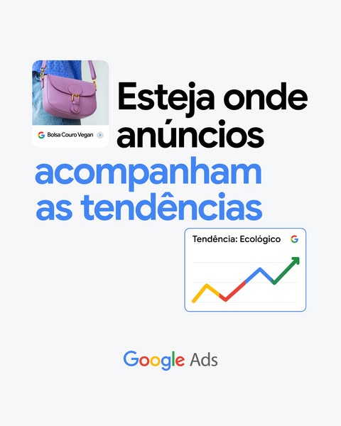 This Google Ads image ad promotes Google Ads as a way to stay on top of trends. The ad features a vegan leather bag and 