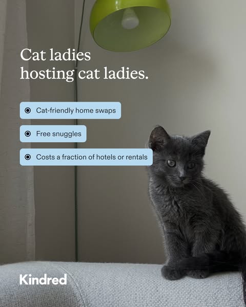 This ad from Kindred advertises its platform for home swaps as an affordable alternative to hotels and rentals, specific