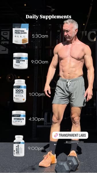 The ad is a photo of a man with a muscular physique that is standing with his legs slightly apart and arms hanging at hi