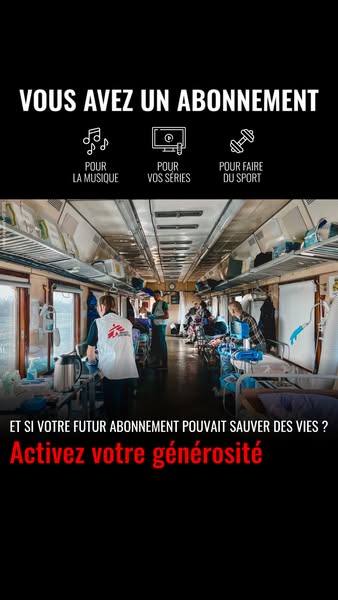 This ad presents the question: What if your current monthly subscriptions could save lives? The ad encourages viewers to