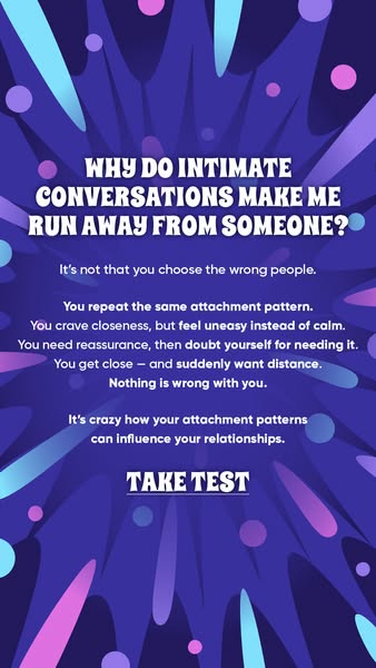 The ad presents a question about why intimate conversations make the viewer want to run away from someone. It then provi
