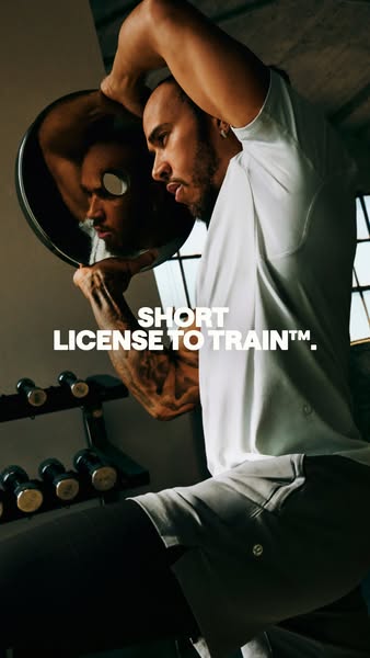 This ad showcases Lululemon's activewear with a focus on the brand's "License to Train" collection. Th