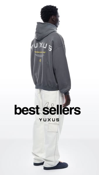 This ad features a model wearing various pieces of clothing with the 'best sellers' text in bold and a sans-seri