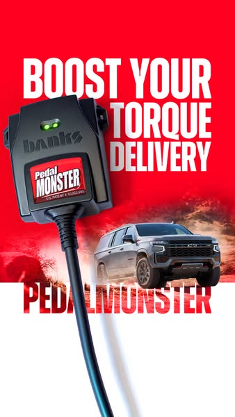 This ad showcases the PedalMonster product and its ability to boost torque delivery in vehicles.
