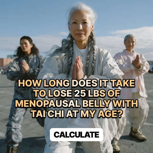 The image ad asks a question about losing menopausal belly fat with Tai Chi and includes a button with a CTA.