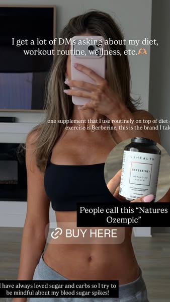 This ad features a fit influencer who is taking a selfie in front of her bathroom mirror and talking about how she gets 