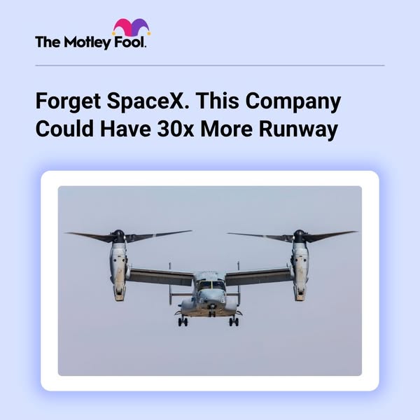 This is an image ad for The Motley Fool investment service. It opens by dismissing SpaceX as a potential investment and 