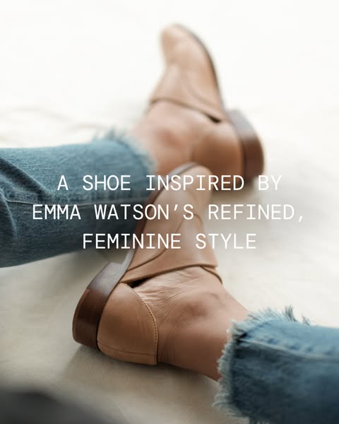This ad showcases a women's ankle boot and uses celebrity association to position the product.