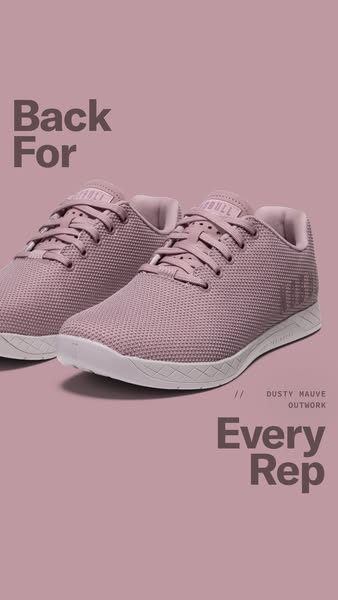 This ad showcases NOBULL's dusty mauve colorway of its training shoes.