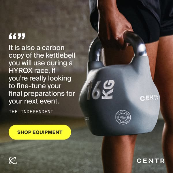 This ad features a quote from The Independent highlighting how the Centr kettlebell replicates the feel of the kettlebel