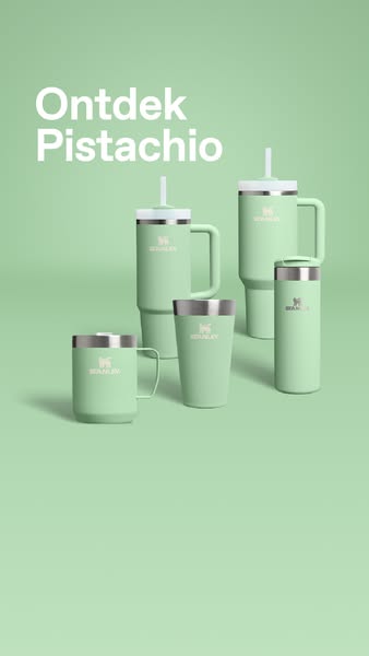 This ad showcases a variety of Stanley brand drinkware in a matching pistachio color.