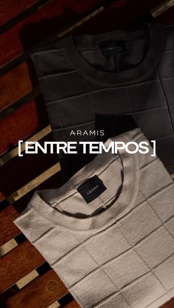 This ad showcases crew neck sweaters, emphasizing the Aramis brand. The creative is simple with a focus on the sweaters&