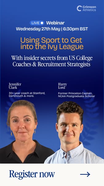 This image ad is for a webinar that will provide insider secrets from US College Coaches & Recruitment Strategists o