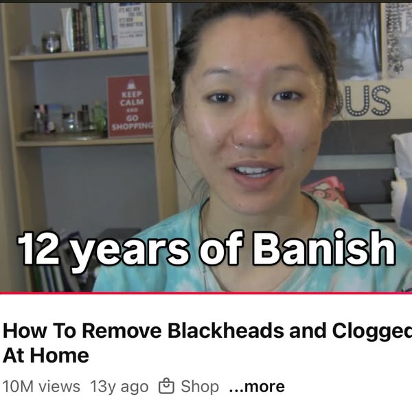 This ad features a woman sharing her experience with Banish products over the course of 12 years. The ad is formatted to