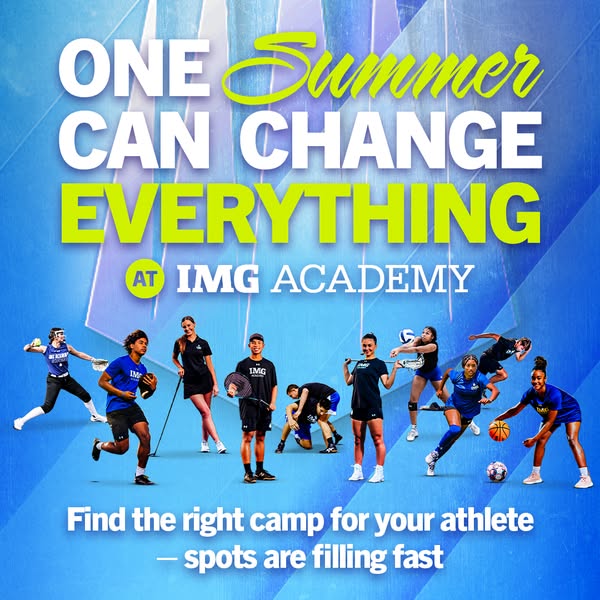 This image ad is promoting IMG Academy's summer camps. The ad features the headline "ONE Summer CAN CHANGE EVER