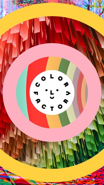 An image ad that features a colorful image with the brand logo in the center.