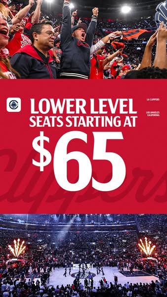 This ad promotes lower level seats to see the LA Clippers starting at $65.