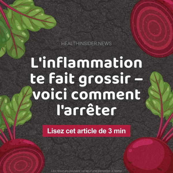The ad promotes an article from Health Insider News about how inflammation causes weight gain and how to stop it. The ad
