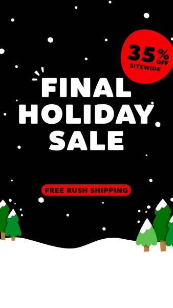 This image ad announces a final holiday sale with a 35% discount sitewide and free rush shipping.