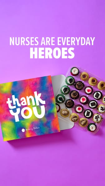 The ad aims to show appreciation for nurses by promoting a gift of mini cupcakes from Baked by Melissa.