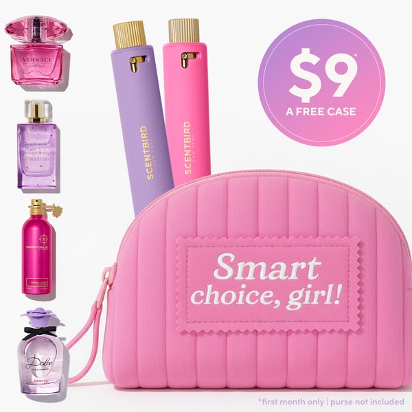 This ad highlights Scentbird, a fragrance subscription service, and promotes a limited-time offer. It showcases a variet