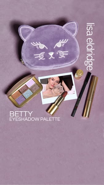 This image ad features Lisa Eldridge beauty products, specifically the Betty Eyeshadow Palette. It highlights the brand&