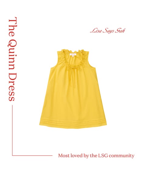 This ad features a yellow dress. The ad highlights the brand name, the name of the dress, and the fact that the LSG comm