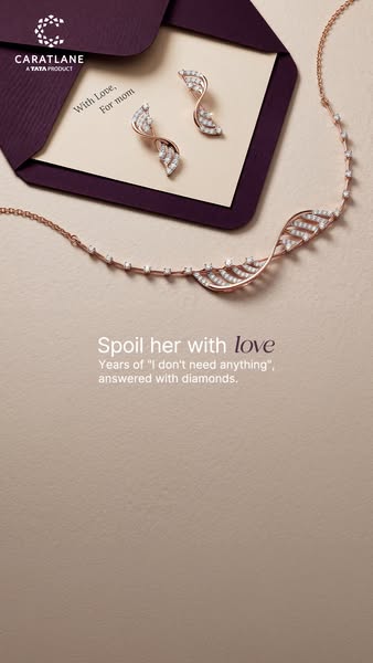 This ad shows a necklace and pair of earrings and poses the question of what to give the mother who has everything. The 