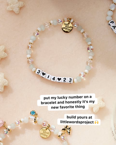 This ad showcases customizable beaded bracelets with a focus on personalization by allowing the user to create a bracele