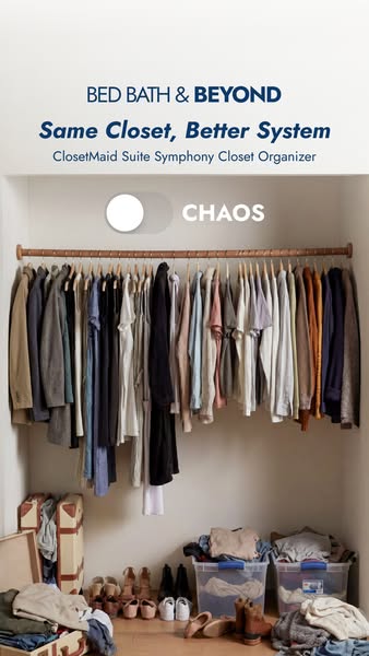 This ad for ClosetMaid from Bed Bath & Beyond uses a before and after to show the viewer the difference between chao