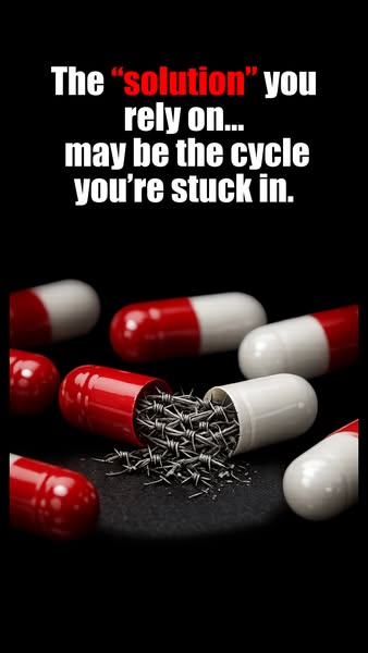 This ad highlights the dangers of relying on a temporary solution by suggesting that it is an endless cycle you're s