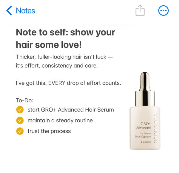 This ad is styled to look like a note in the Notes app. It is styled as a list for the viewer to remember when using the